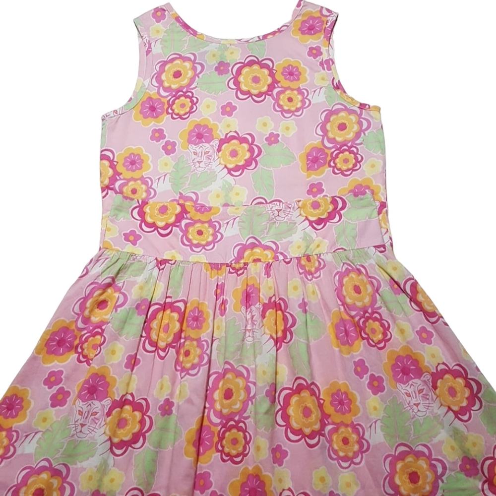 Rugged Bear two-piece cotton floral tiger sleeveless blouse gathered skirt set